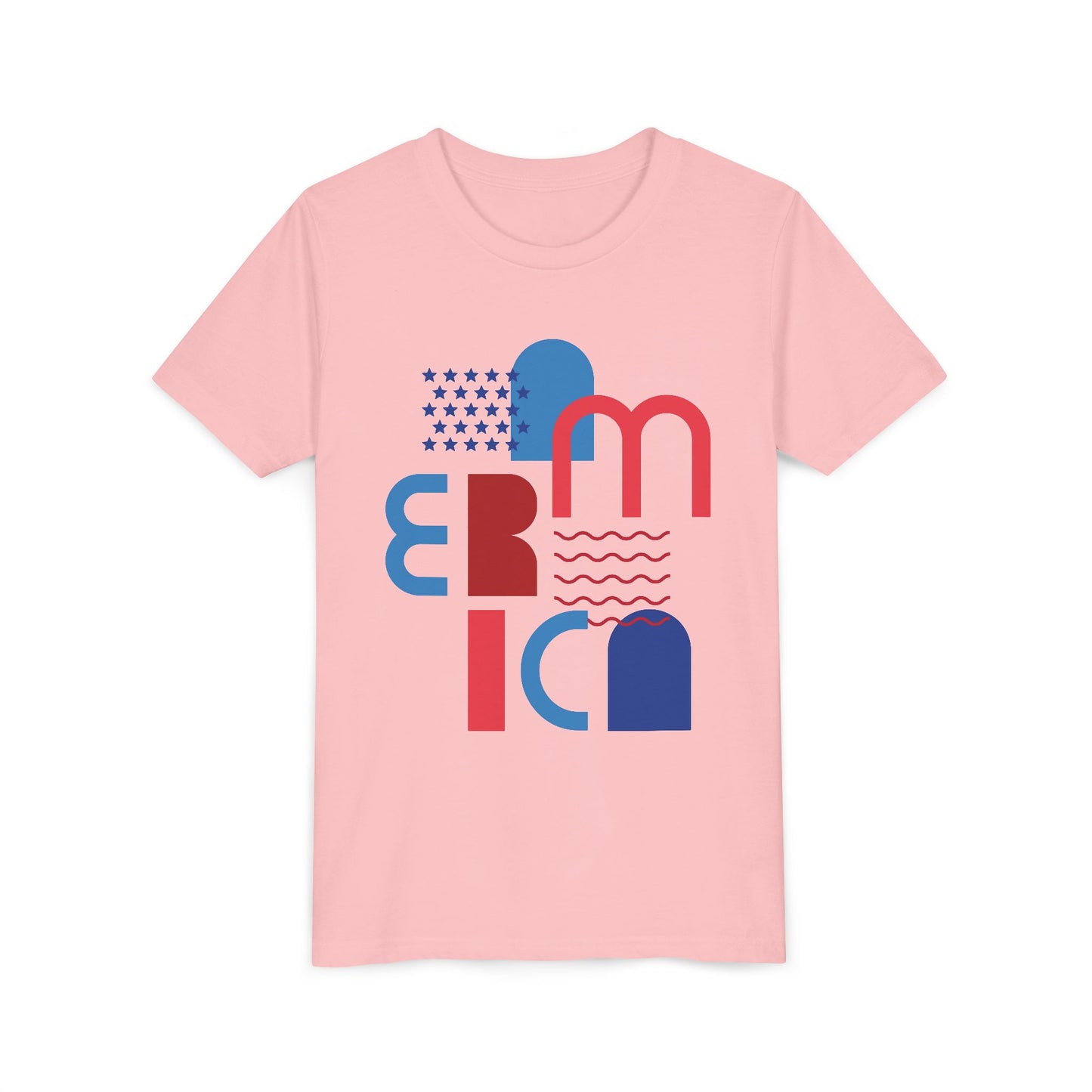 Youth Tee —'America' Graphic in Red, White & Blue