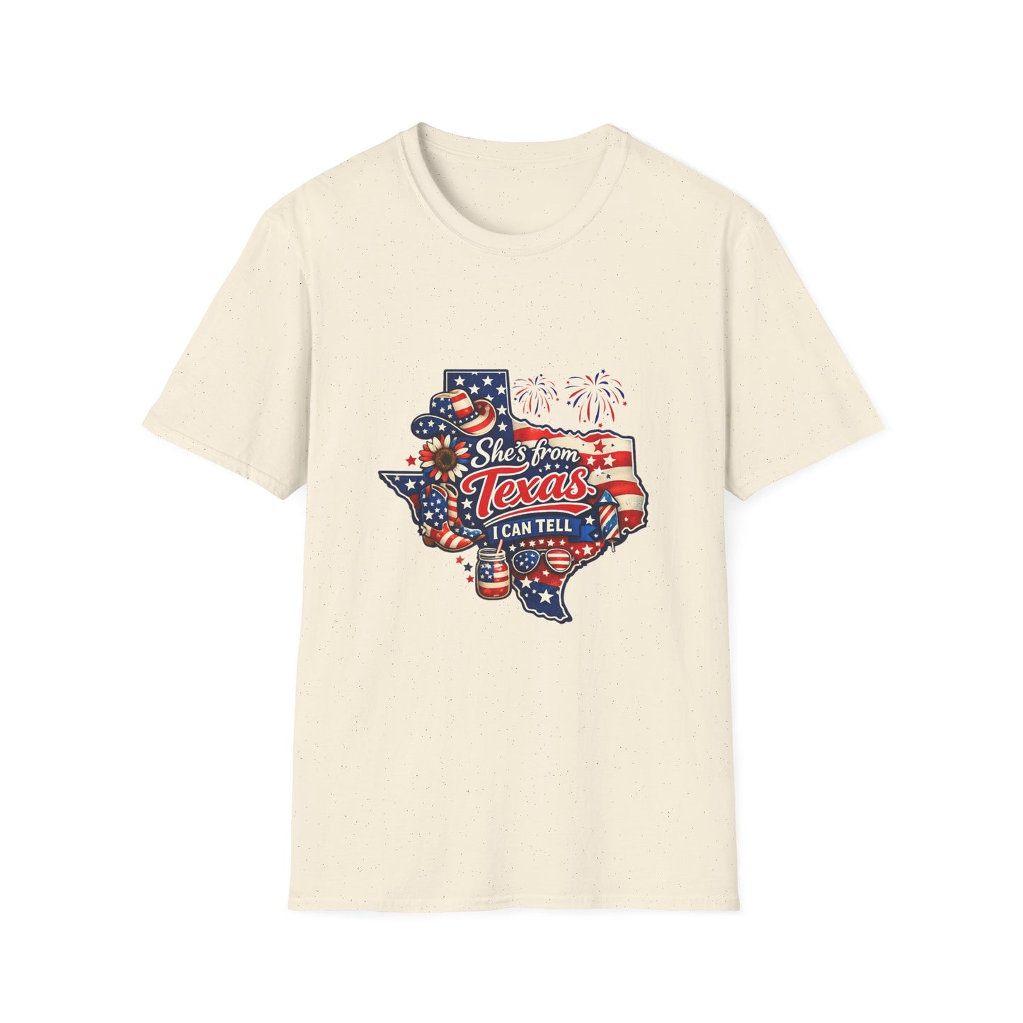 She's From Texas T-Shirt — Patriotic Texas State Graphic Tee