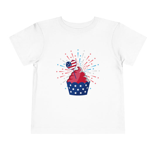 Toddler Tee - Patriotic Cupcake 4th of July Kids Shirt