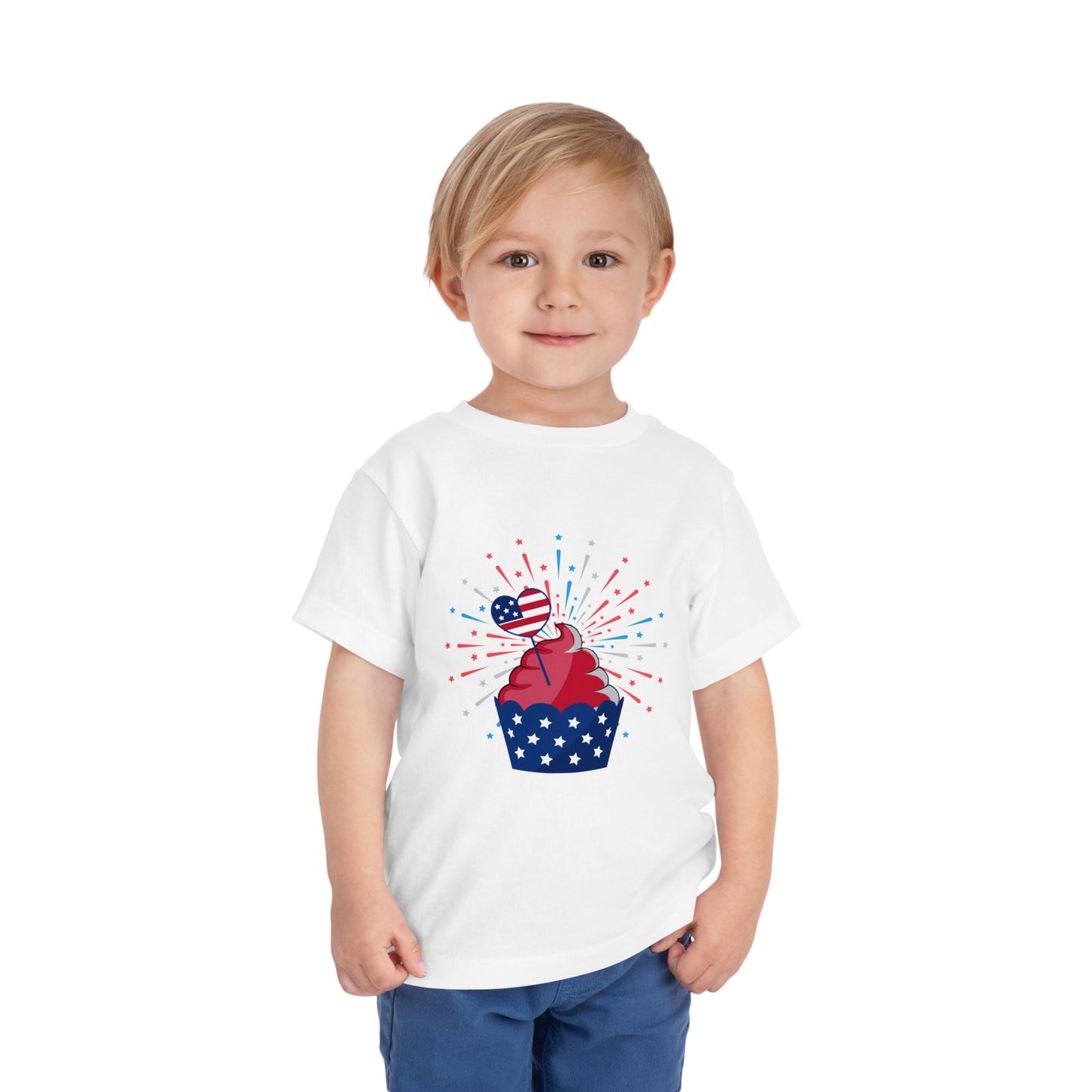 Toddler Tee - Patriotic Cupcake 4th of July Kids Shirt