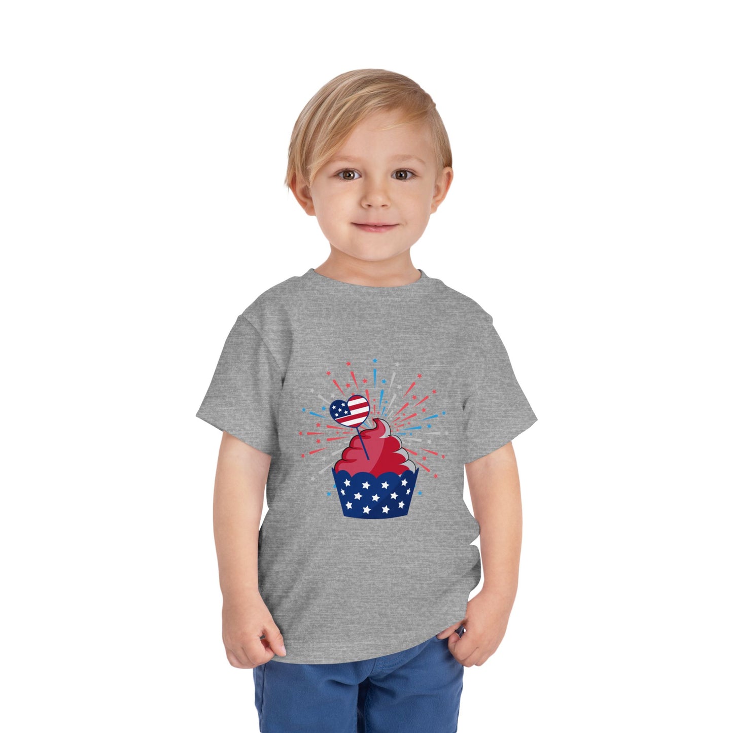 Toddler Tee - Patriotic Cupcake 4th of July Kids Shirt