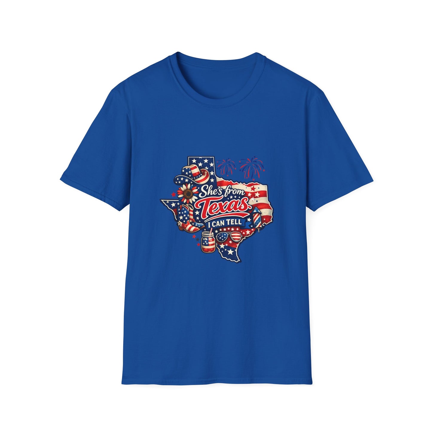 She's From Texas T-Shirt — Patriotic Texas State Graphic Tee